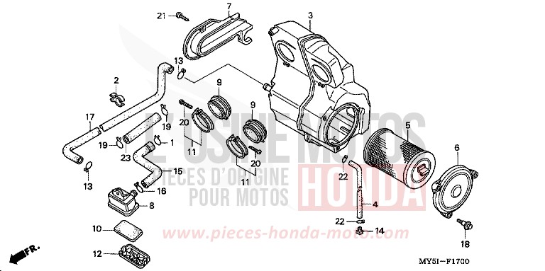 FILTRE A AIR de CB500F RICH RED METALLIC (R255) de 2002