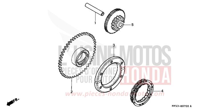 EMBRAYAGE DE DEMARRAGE de CB500F NOIR (NH1) 1994