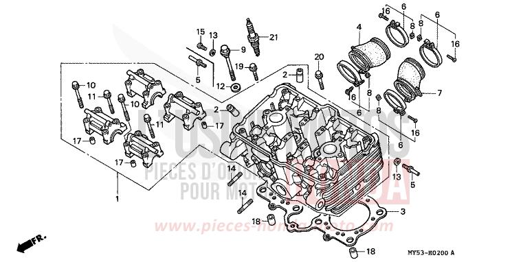 CULASSE de CB500F FIGHTING RED (R134) 1994