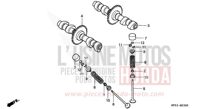 ARBRE A CAMES/SOUPAPE de CB500F FIGHTING RED (R134) 1994