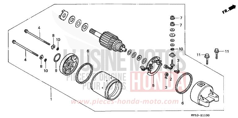 MOTEUR DE DEMARRAGE de CB500F FIGHTING RED (R134) 1994