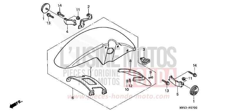 AILE AVANT de CB500F FIGHTING RED (R134) 1994