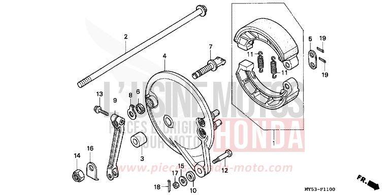 PANNEAU DE FREIN ARRIERE de CB500F FIGHTING RED (R134) de 1994