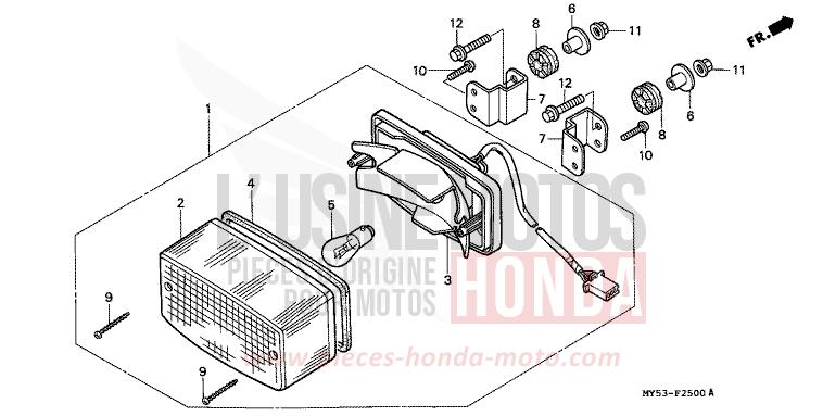 FEU ARRIERE de CB500F FIGHTING RED (R134) 1994