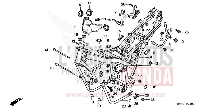 CARROSSERIE DE CHASSIS de CB500F TASMANIA GREEN ME (G142) 1994