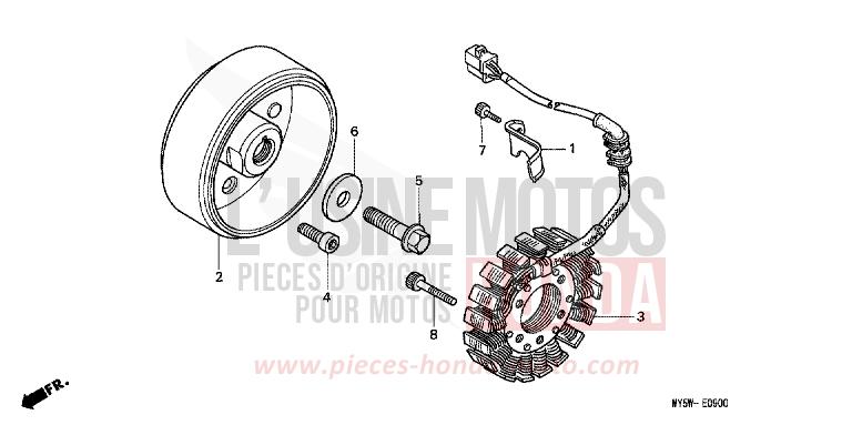 GENERATRICE de CB500F PROCYON RED METALLIC (R203) de 1996