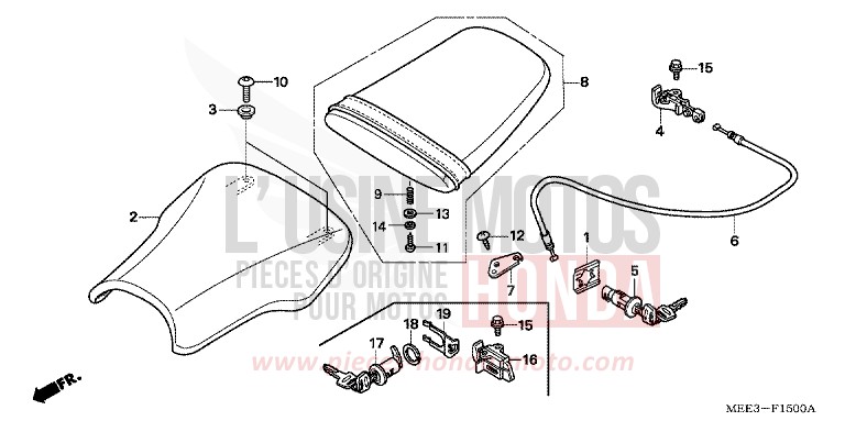 SIEGE de CBR600RR ITALIAN RED (R157) de 2003