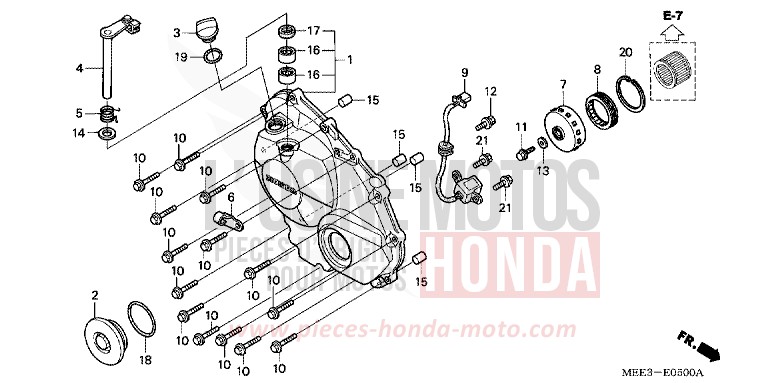 PANNEAU CARTER-MOTEUR D. de CBR600RR PEARL FLASH YELLOW (Y163) 2003