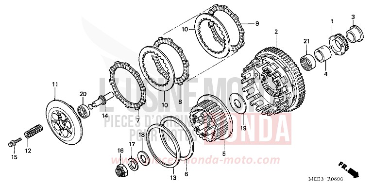 EMBRAYAGE de CBR600RR PEARL FLASH YELLOW (Y163) de 2003