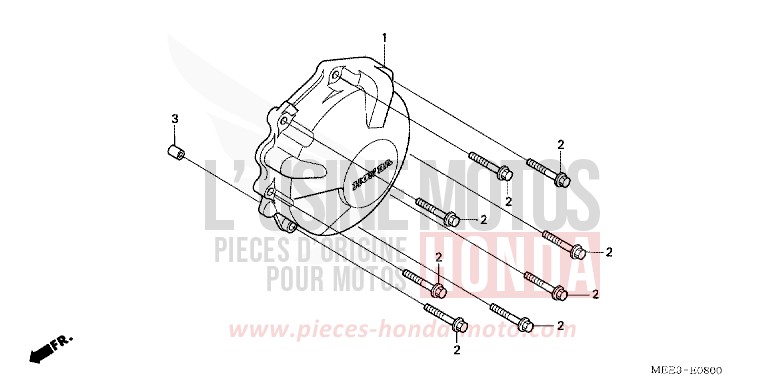 COUVERCLE DE GENERATRICE de CBR600RR PEARL FLASH YELLOW (Y163) de 2003