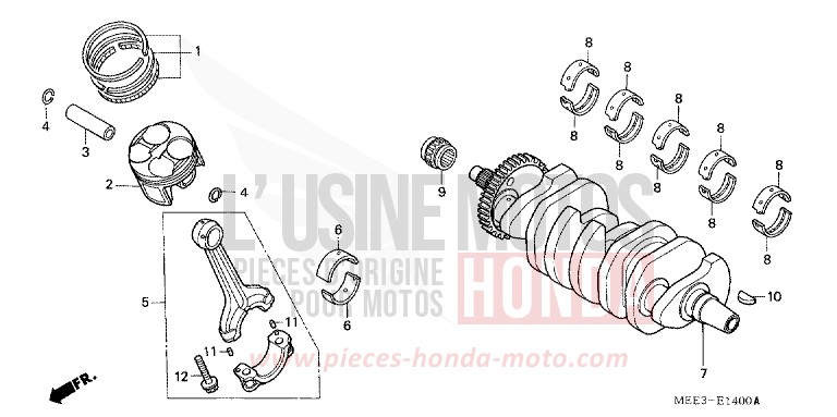 VILEBREQUIN/PISTON de CBR600RR PEARL FLASH YELLOW (Y163) de 2003