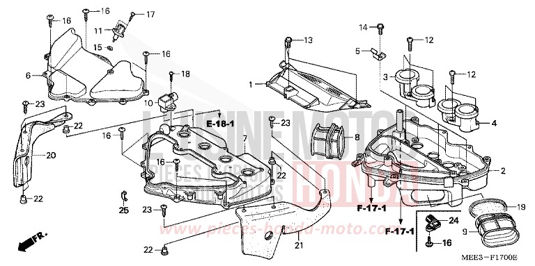 FILTRE A AIR de CBR600RR PEARL FLASH YELLOW (Y163) de 2003