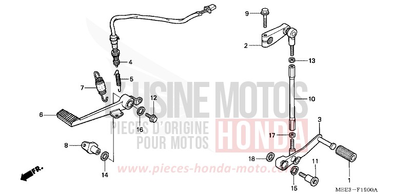 PEDALE DE FREIN/PEDALE DE CHANGEMENT de CBR600RR PEARL FLASH YELLOW (Y163) 2003