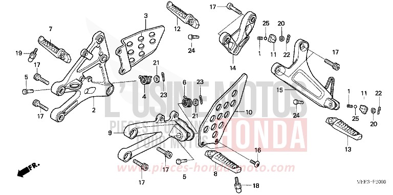MARCHE (CBR600RR3/4) de CBR600RR PEARL FLASH YELLOW (Y163) 2003