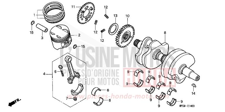 VILEBREQUIN/PISTON de CB500F PROCYON RED METALLIC (R203) de 1997