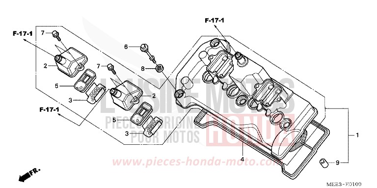 COUVERCLE DE CULASSE de CBR600RR NOIR (NH1) de 2004