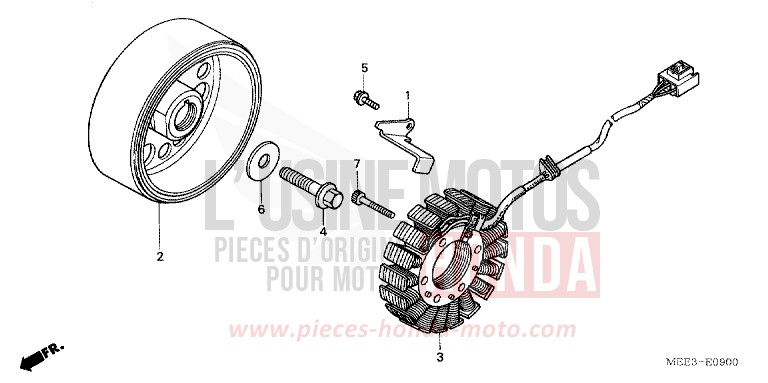 GENERATRICE de CBR600RR NOIR (NH1) de 2004