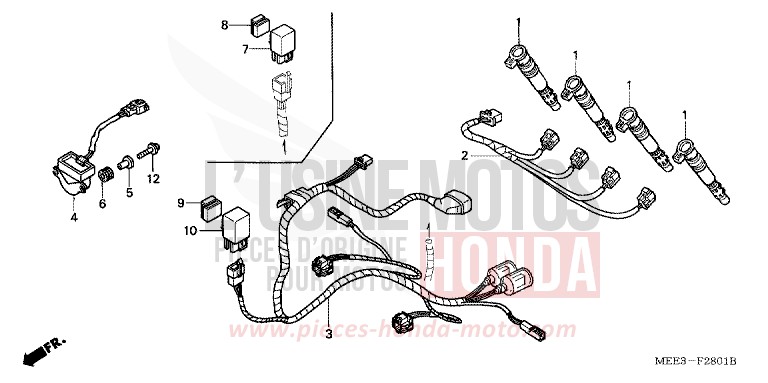 FAISCEAU SECONDAIRE de CBR600RR NOIR (NH1) de 2004