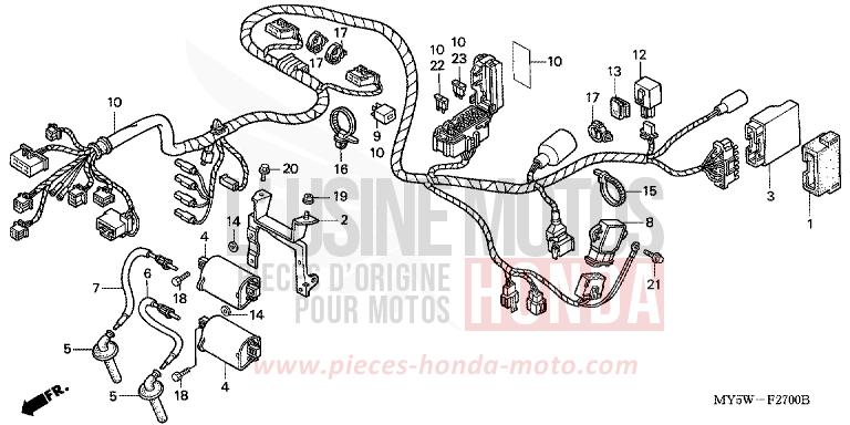 FAISCEAU DES FILS de CB500F PROCYON RED METALLIC (R203) 1997