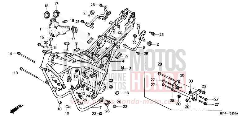 CARROSSERIE DE CHASSIS de CB500F PROCYON RED METALLIC (R203) 1997