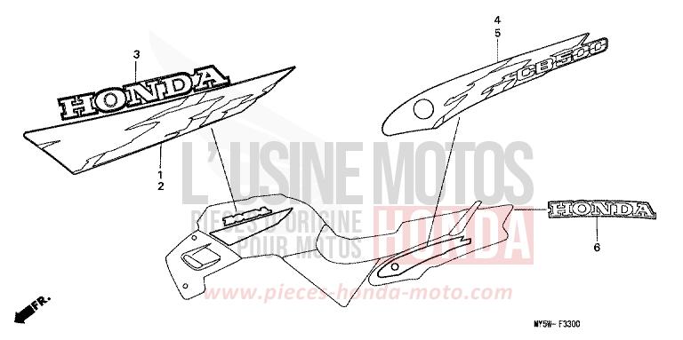 RAYURE (1) de CB500F PROCYON RED METALLIC (R203) de 1997