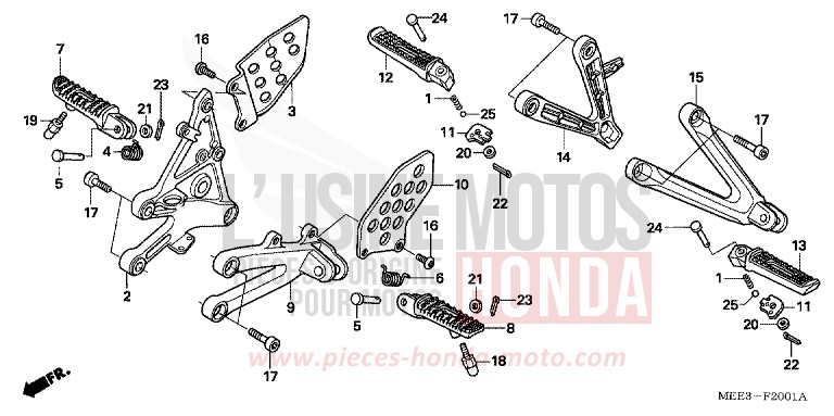 MARCHE (CBR600RR5/6) de CBR600RR CANDY PHOENIX BLUE (PB284) de 2005