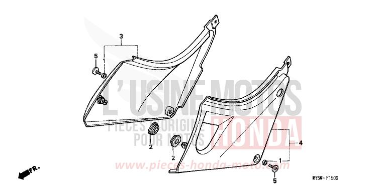 COUVERCLE LATERAL de CB500F ACCURATE SILVER METALLIC (NH146D) 1998