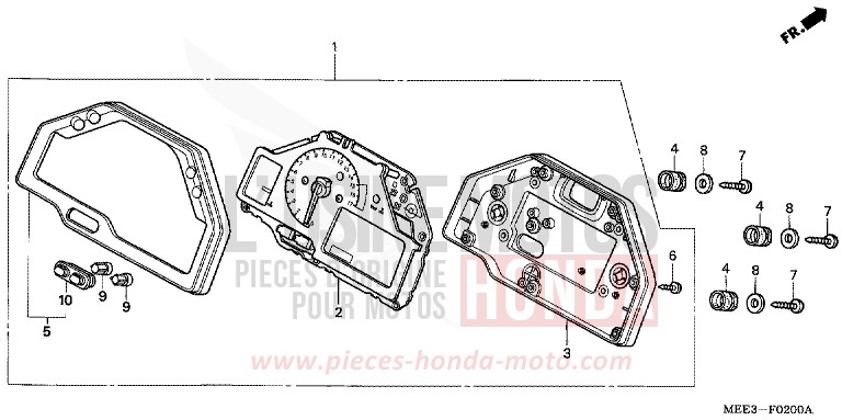 COMPTEUR de CBR600RR ITALIAN RED (R157H) 2006