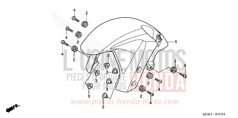 AILE AVANT (CBR600RR5/6) de CBR600RR ITALIAN RED (R157H) 2006