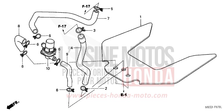 AIR INJECTION CONTROLVALVE de CBR600RR ITALIAN RED (R157H) 2006