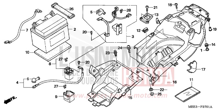 BATTERIE (CBR600RR5/6) de CBR600RR ITALIAN RED (R157H) 2006