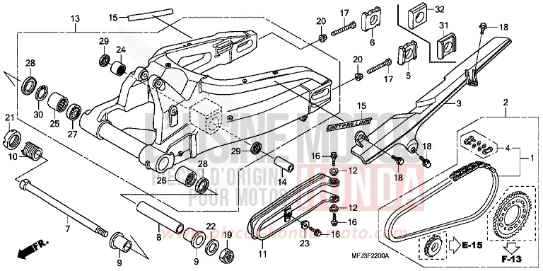BRAS OSCILLANT de CBR600RR CANDY TAHITIAN BLUE (PB215XA) de 2007