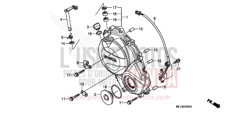 PANNEAU CARTER-MOTEUR D. (CBR600RR7/8) de CBR600RR GRAPHITE BLACK (NHB01EA) 2007