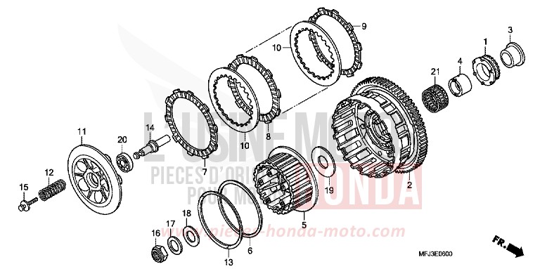 EMBRAYAGE de CBR600RR GRAPHITE BLACK (NHB01EA) 2007