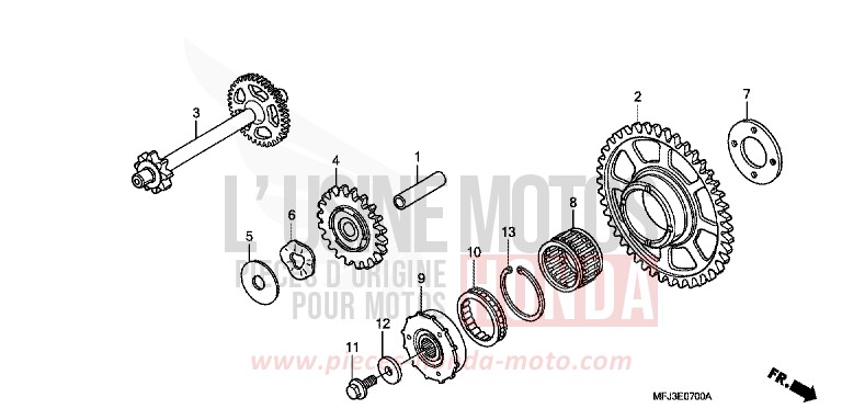 EMBRAYAGE DE DEMARRAGE de CBR600RR GRAPHITE BLACK (NHB01EA) 2007