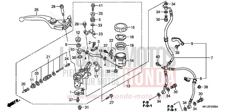 MAITRE-CYLINDRE FREIN AV. (CBR600RR) de CBR600RR GRAPHITE BLACK (NHB01EA) 2007