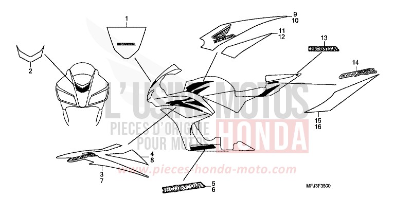 MARQUE/RAYURE (1) de CBR600RR GRAPHITE BLACK (NHB01EA) de 2007