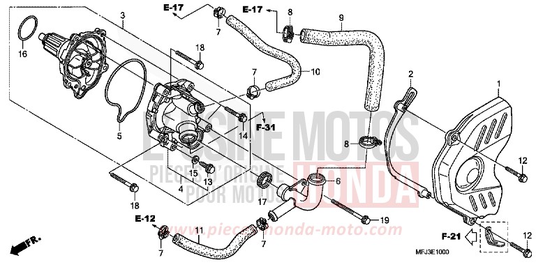 POMPE A EAU de CBR600RR ITALIAN RED (R157BA) 2007