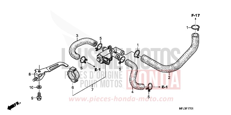 VALVE COMMANDE INJECTION D'AIR de CBR600RR ITALIAN RED (R157BA) 2007