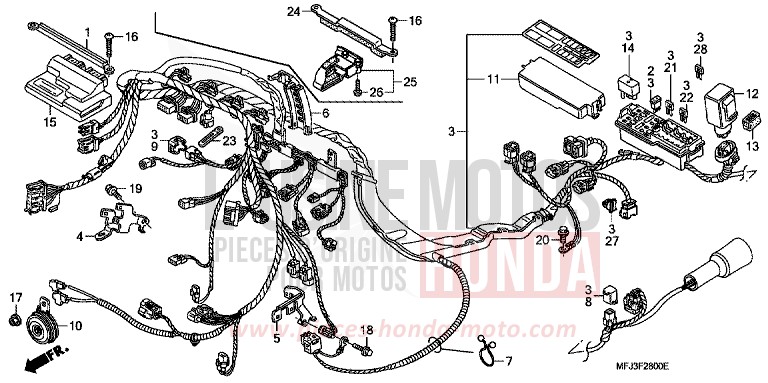 FAISCEAU DES FILS de CBR600RR PEARL SUNBEAM WHITE (NHA66BA) de 2007