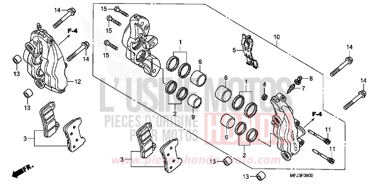 ETRIER DE FREIN AVANT (CBR600RR7/8) de CBR600RR GRAPHITE BLACK (NHB01DA) de 2008