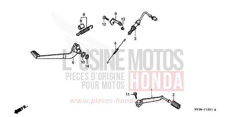 PEDALE (2) de CB500F RADIANT RED METALLIC (R218K) 1998