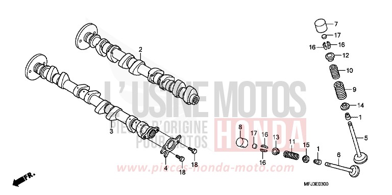ARBRE A CAMES/SOUPAPE de CBR600RR GRAPHITE BLACK (NHB01GB) 2009