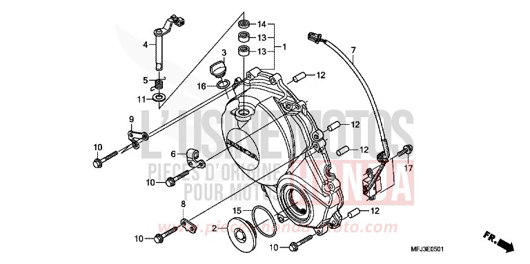 PANNEAU CARTER-MOTEUR D. (CBR600RR9,A,B/RA9,A,B) de CBR600RR GRAPHITE BLACK (NHB01GB) 2009