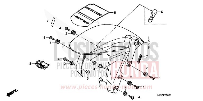AILE AVANT de CBR600RR GRAPHITE BLACK (NHB01GB) 2009