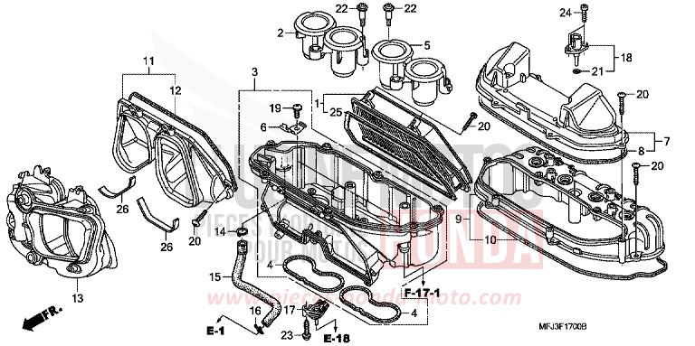 FILTRE A AIR de CBR600RR GRAPHITE BLACK (NHB01GB) de 2009