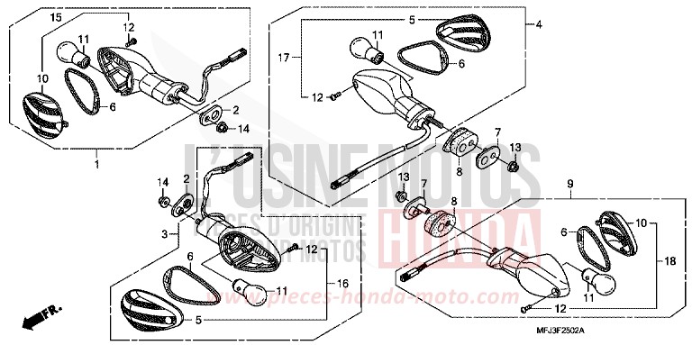 CLIGNOTANT (3) de CBR600RR GRAPHITE BLACK (NHB01GB) 2009