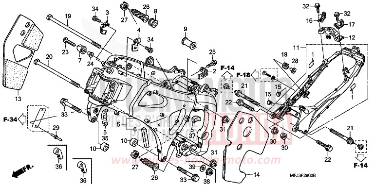 CARROSSERIE DE CHASSIS de CBR600RR GRAPHITE BLACK (NHB01GB) 2009