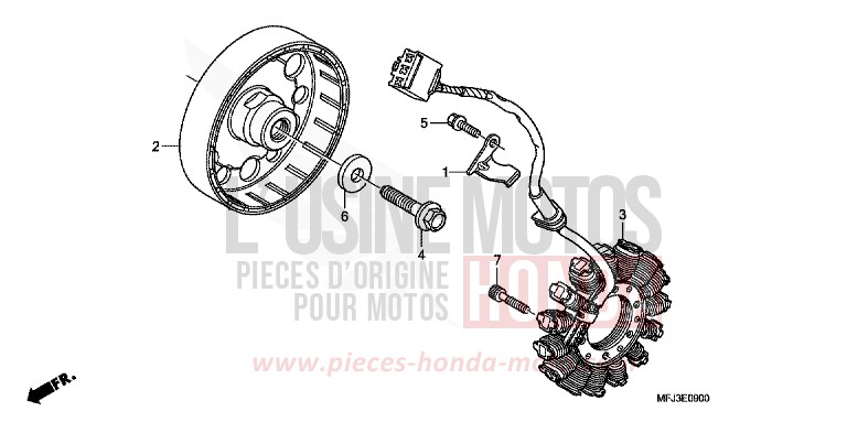 GENERATRICE de CBR600RR PEARL SUNBEAM WHITE (NHA66) de 2009