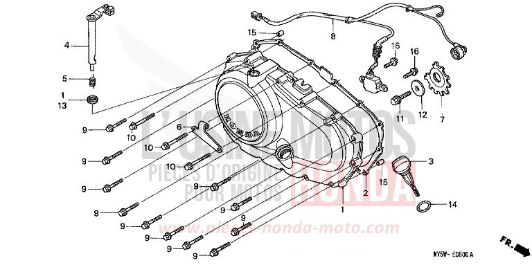 PANNEAU CARTER-MOTEUR D. de CB500F NOIR (NH1) 2000